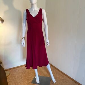 J Crew, Hot Cranberry, Size 8 Silk, Mid Length Party Dress, Sleeveless